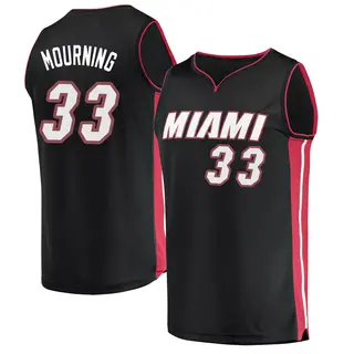 Men's Alonzo Mourning Miami Heat Black Jersey - Icon Edition - Fast Break