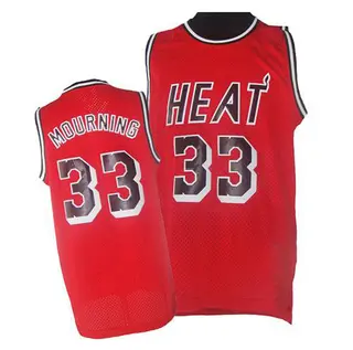 Men's Alonzo Mourning Miami Heat Red Throwback Finals Patch Jersey - Authentic