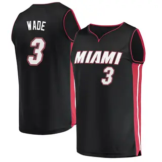 Men's Dwyane Wade Miami Heat Black Jersey - Icon Edition - Fast Break