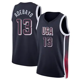 Youth Bam Adebayo Miami Heat Navy USA Basketball 2024 Jersey - Swingman