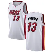 Youth Bam Adebayo Miami Heat White Jersey - Association Edition - Swingman